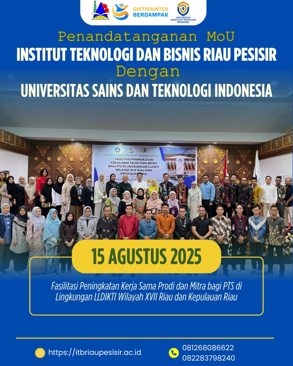 ITB RIAU PESISIR dan USTI Tandatangani MoU, Perkuat Jejaring Pendidikan di Bawah Fasilitasi LLDIKTI XVII