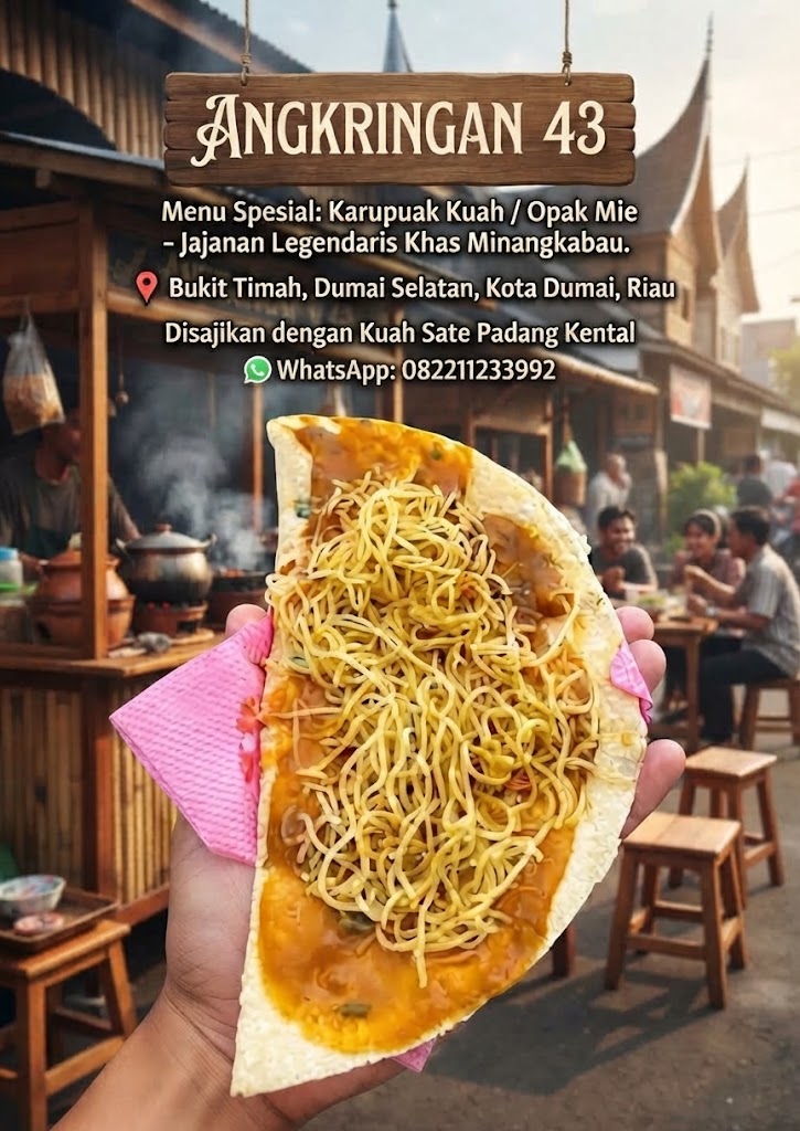 Menjelajah Rasa di Ujung Riau: Eksistensi Kuliner Legendaris Karupuak Kuah Minang di Angkringan 43 Dumai