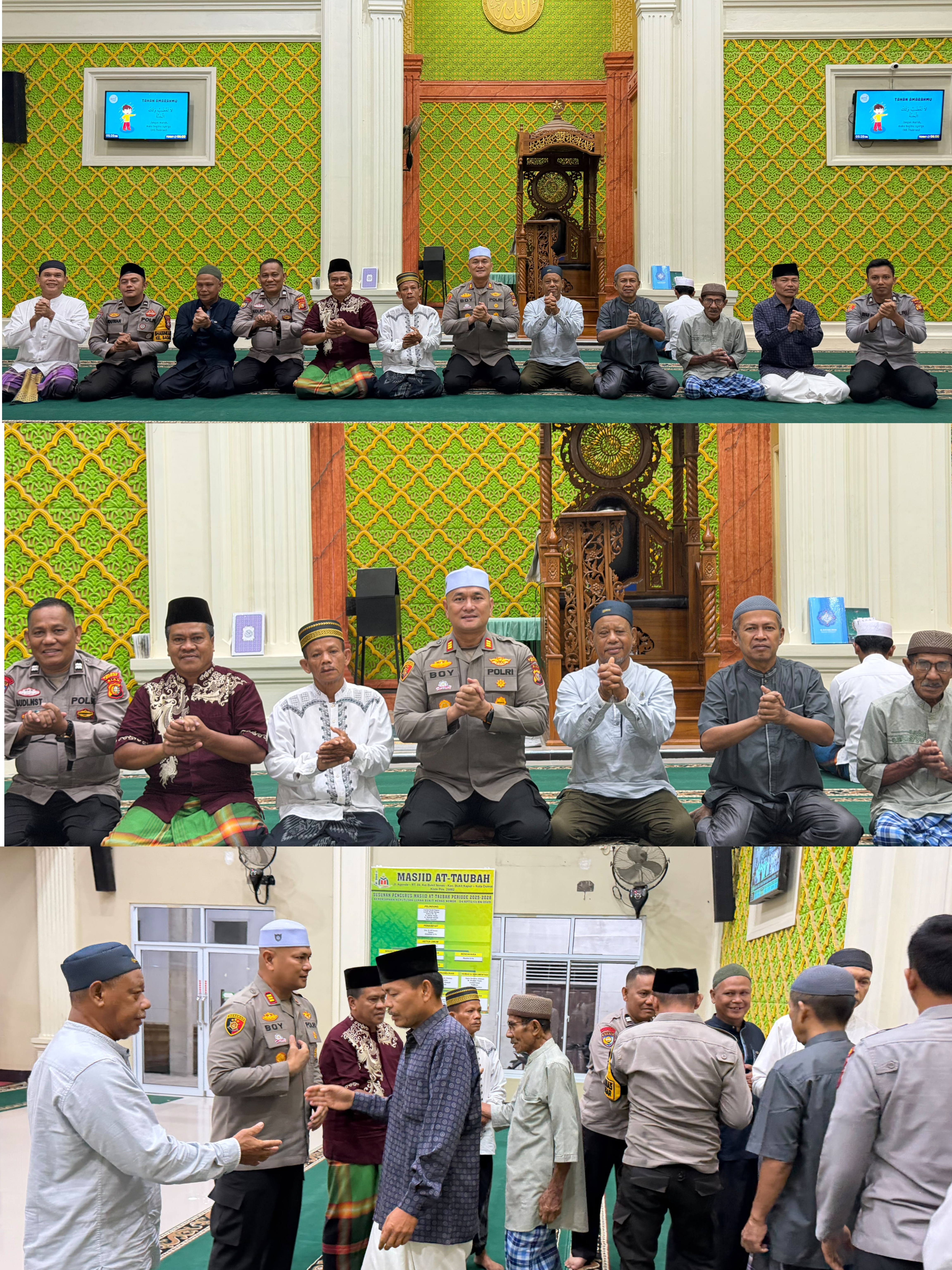 Pererat Silaturahmi, Polsek Bukit Kapur Gelar Subuh Keliling di Masjid At Taubah