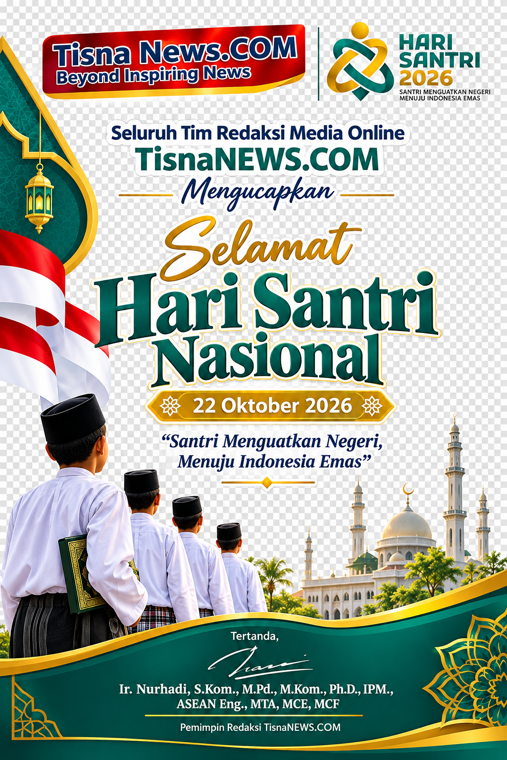 Hari Santri Nasional 2026, TisnaNEWS.COM Ajak Santri Perkuat Negeri Menuju Indonesia Emas